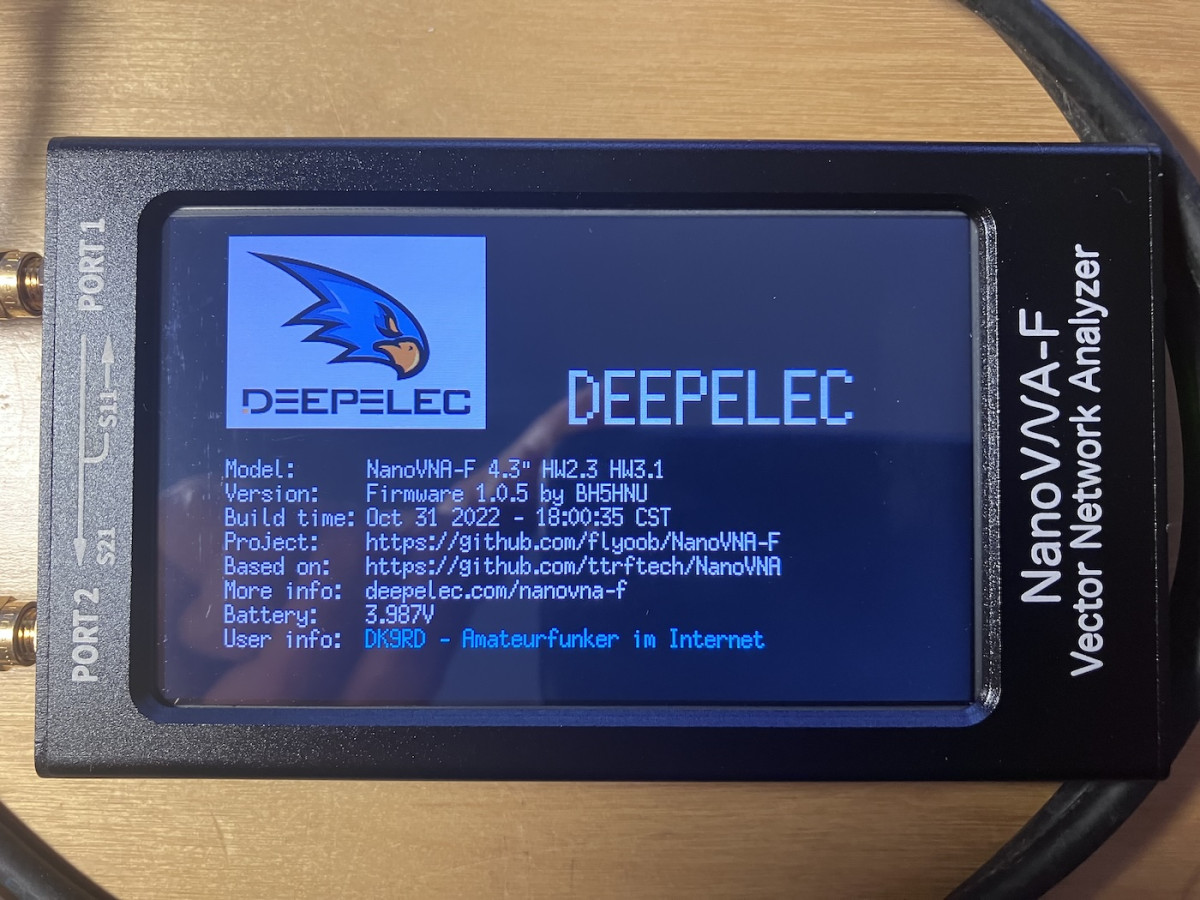 NanoVNA-F Vector Network Analyzer mit Firmware von Deepelec